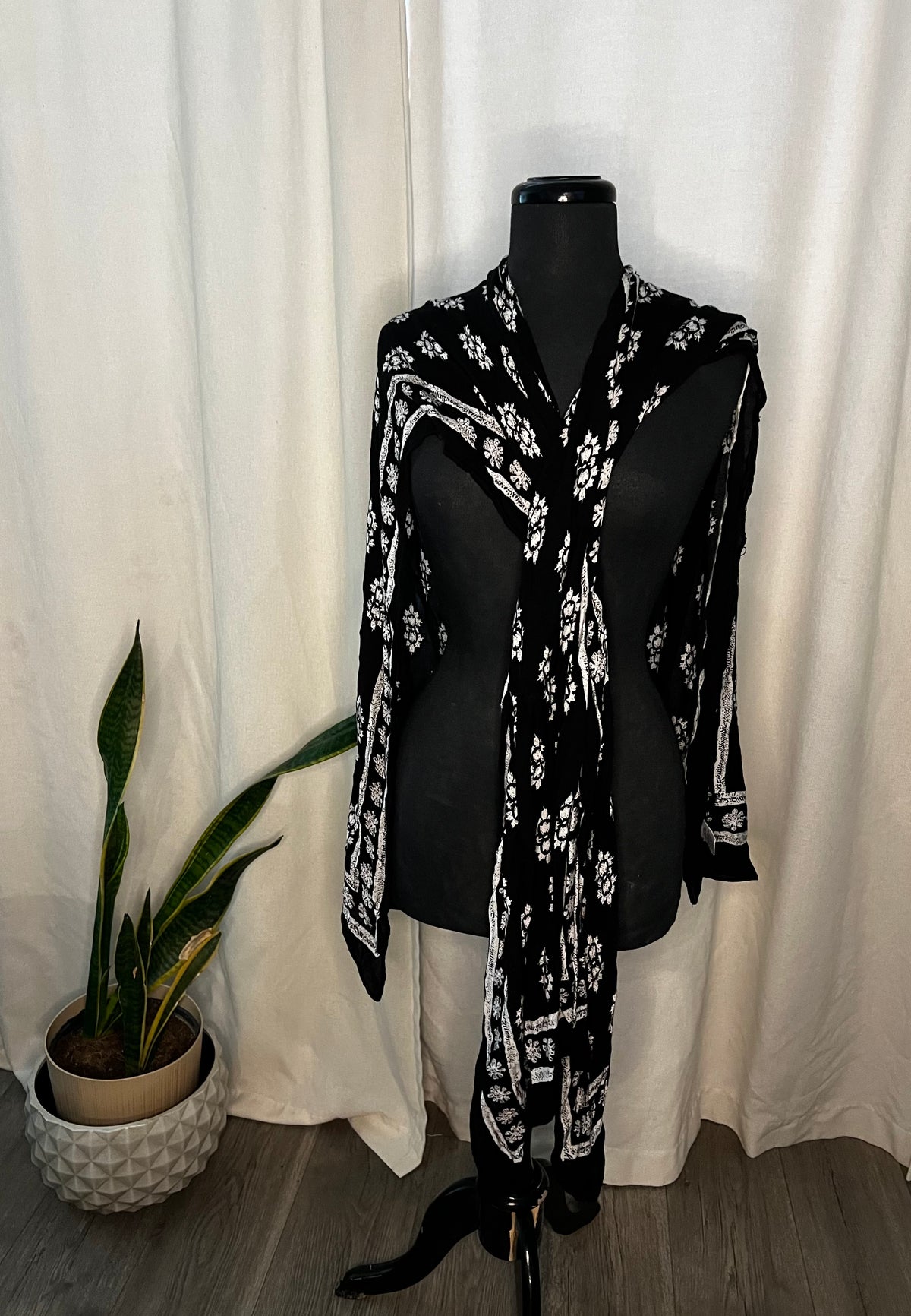 Black Flower Kimono